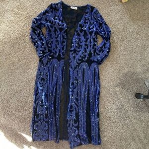Black/Royal Purple Sequin Duster